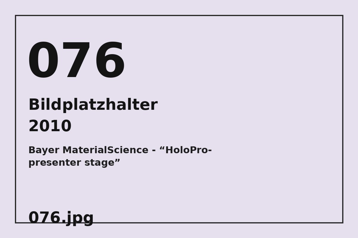 Bildplatzhalter 076.jpg für Bayer MaterialScience - “HoloPro-presenter stage”