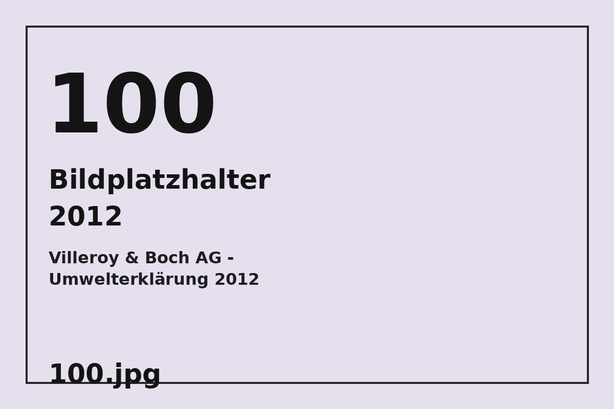 Bildplatzhalter 100.jpg für Villeroy & Boch AG - Umwelterklärung 2012