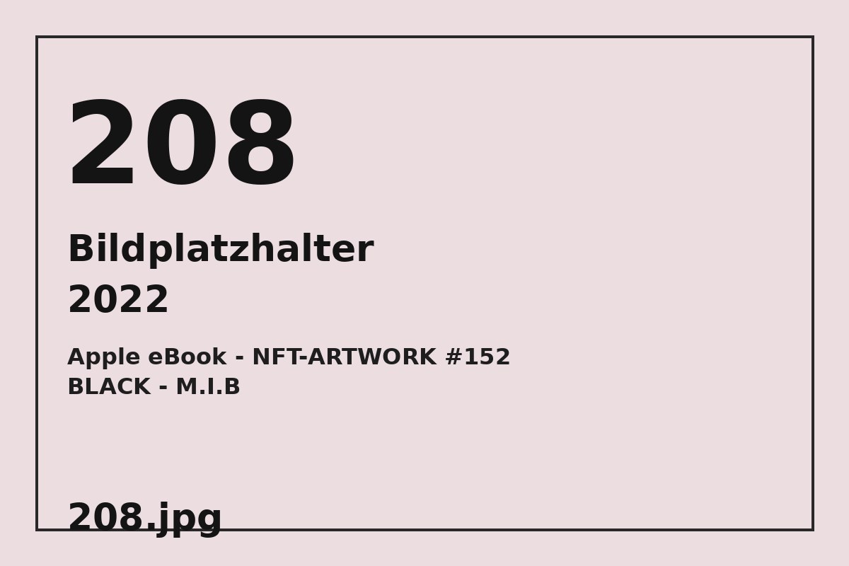 Bildplatzhalter 208.jpg für Apple eBook - NFT-ARTWORK #152 BLACK - M.I.B